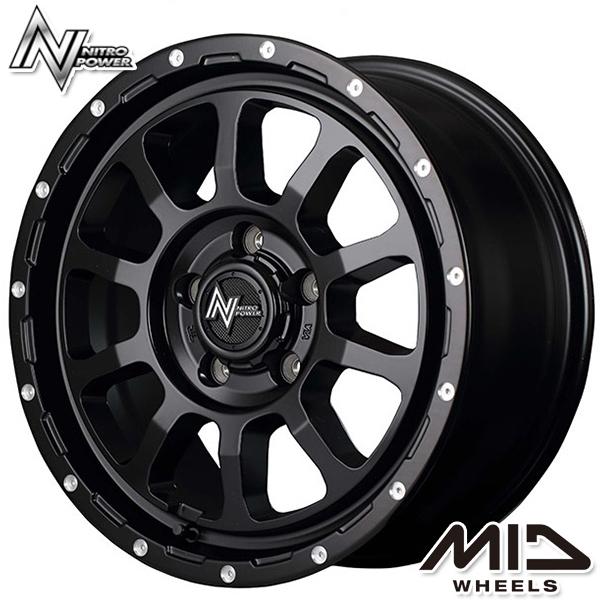 デリカD5等 MID ナイトロパワー M10 パーシング 16インチ 7.0J 5H114.3 +40 セミグロスブラック/マシニング アルミホイール単品 1本 4本以上送料無料