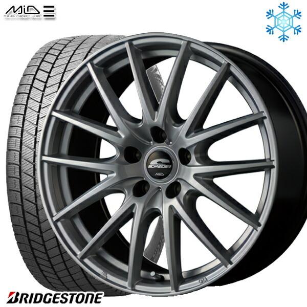 フリード 185/65R15インチ ブリヂストン ブリザック VRX3 5H114.3 スタッドレスタイヤホイールセット MID SQ27 シルバー