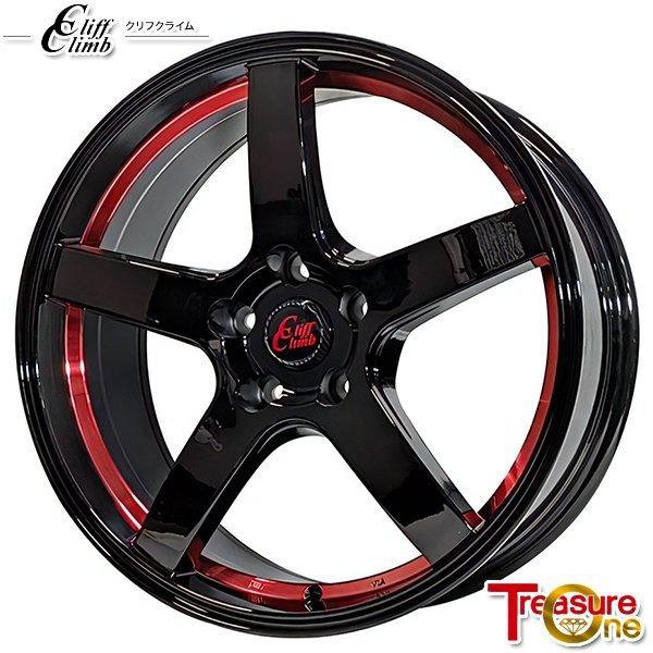 17インチ 7.0J 5H100 +48 アルミホイール単品 1本 トレジャーワン クリフクライム TC09 レッド