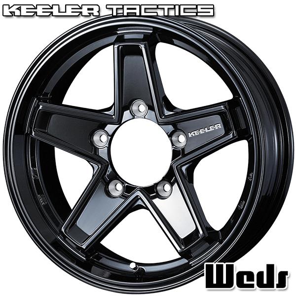 WEDS - 15in 6.0J 5H139.7 +0 Weds キーラー タクティクス グロス黒いこと 軽銀車輪単品 4本仕掛ける アルミホイール-自動車