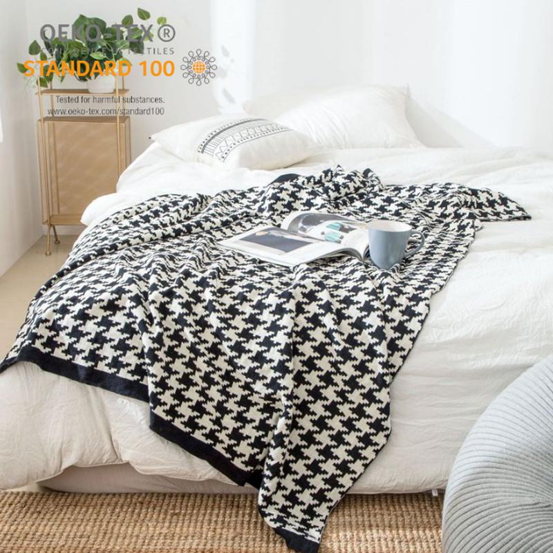 あったか 毛布 千鳥格子柄 200*230cm クイーン ブランケット マイクロファイバー 暖かい 洗える エアコン対策 膝掛け プレゼント かわいい