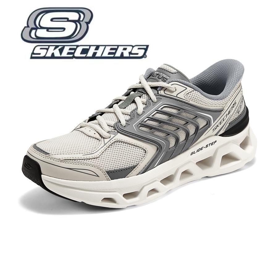 SKECHERS エアクッションソール　レザースニーカー　厚底 SKECHERS（スケッチャーズ） スリップイン メンズ ハンズフリー