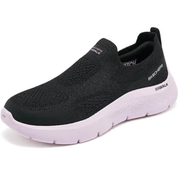 SKECHERS（スケッチャーズ） スリッポン レディース 新作 スニーカー メッシュ 厚底 黒 ブラック シューズ 40代 通気性 軽量 ...