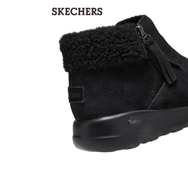 SKECHERS（スケッチャーズ） スニーカー レディース ボア 黒 牛革