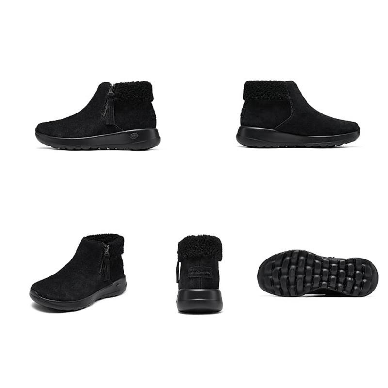 SKECHERS（スケッチャーズ） スニーカー レディース ボア 黒 牛革