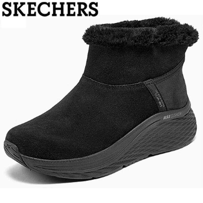 25AW 極美品✨スケッチャーズ スリップインズ ムートンブーツ 黒 ボア 23 SKECHERS（スケッチャーズ） スリップイン レディース 黒 立ったまま