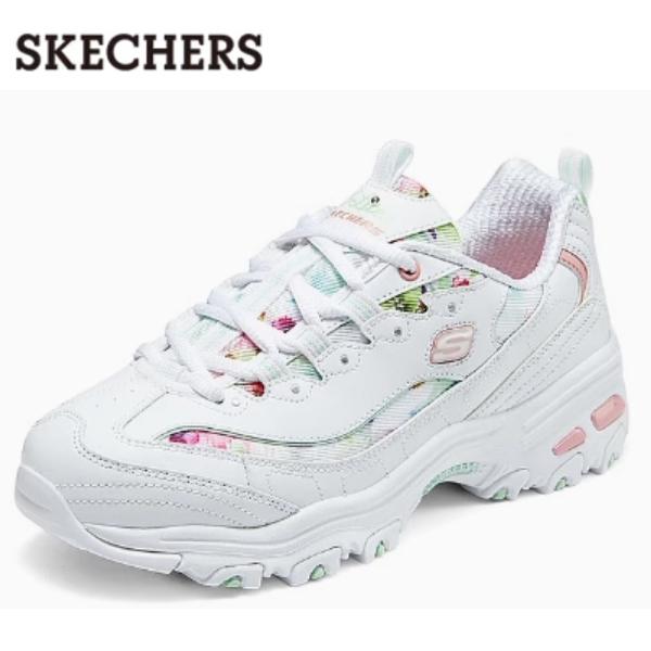 【日本未発売】SKECHERS デイジー 花柄 厚底スニーカー 24.5cm春 SKECHERS（スケッチャーズ） スニーカー レディース 黒 白 厚底