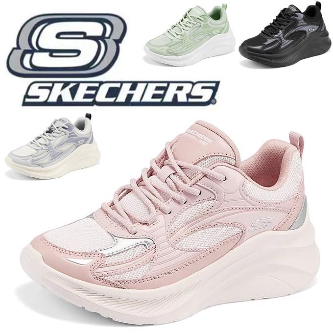 SKECHERS（スケッチャーズ） 厚底スニーカー レディース 幅広 軽量