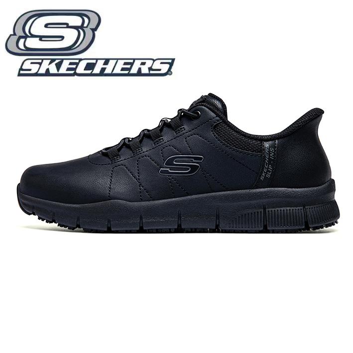 SKECHERS Wide Fit スリップインズ ブラック 24cm SKECHERS（スケッチャーズ） スリップインズ レディース 幅広 軽量