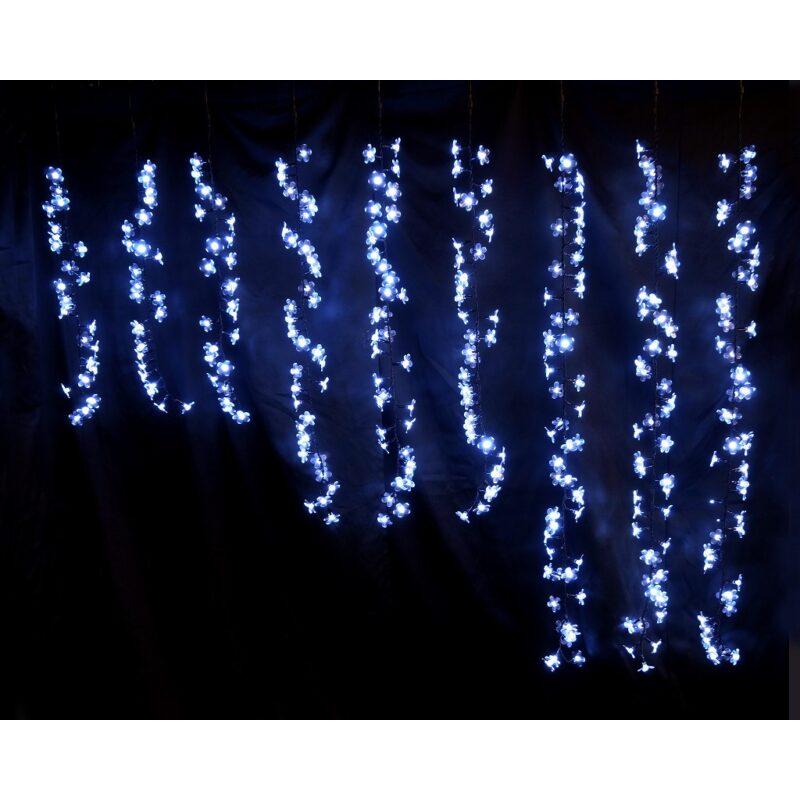 コロナ産業 藤棚ライト327球（青みかかった白色LED）常点灯 藤の花