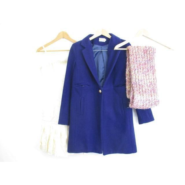 中古 プライベートレーベル Martha Love Belle チェスターコート スヌード ベアトップワンピース 冬物 等 ３点セット M ブルー ホワイト ピンク リボン スエー 0004ha Coco R Brand 通販 Yahoo ショッピング