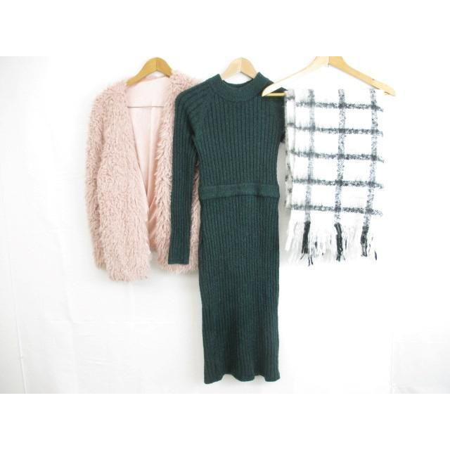 中古 リリーブラウン スピンズ ノーカラージャケット ニットワンピース マフラー ストール 冬物 等 ３点セット M F モスグリーン ピンク ホワイト ブラック チ 0004ha Coco R Brand 通販 Yahoo ショッピング