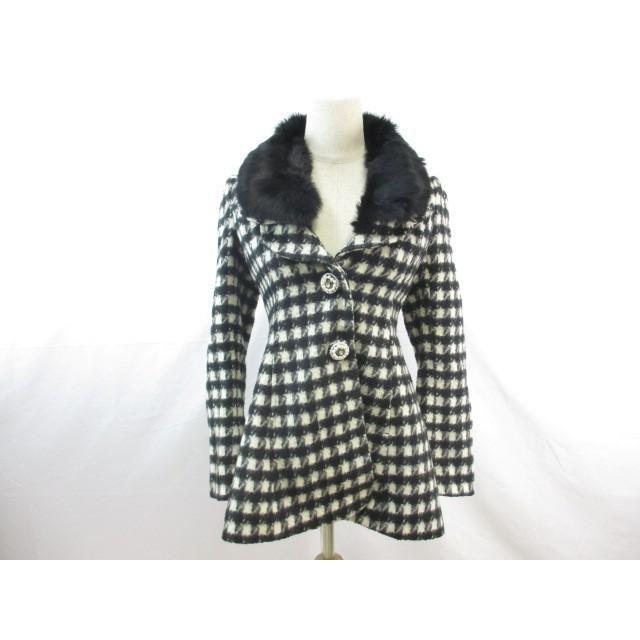 良品 ハニーバンチ Honey Bunch コート 0 ブラック ホワイト 千鳥柄 ファー ビーズ レディース 0004kb Coco R Brand 通販 Yahoo ショッピング