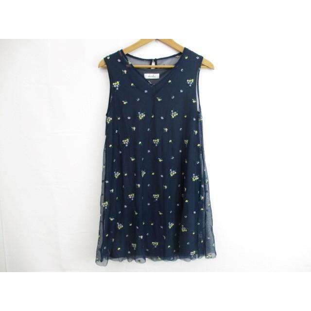 良品 ダズリン Dazzlin ノースリーブワンピース 夏物 M 紺 ネイビー 花柄 チュール Vネック ナイロン レーヨン ポリエステル レディー 0004kb Coco R Brand 通販 Yahoo ショッピング
