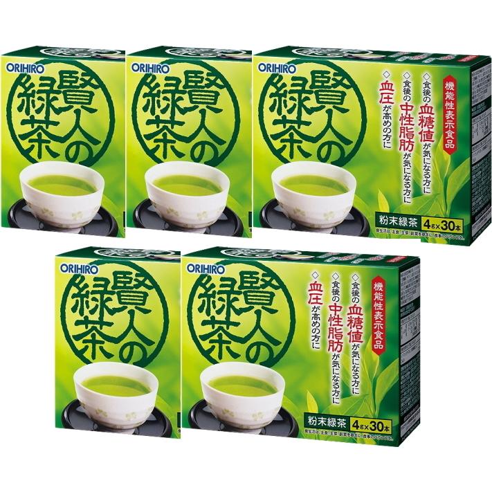 送料無料】オリヒロ 賢人の緑茶 30本×5個セット｜食後の血糖値・中性