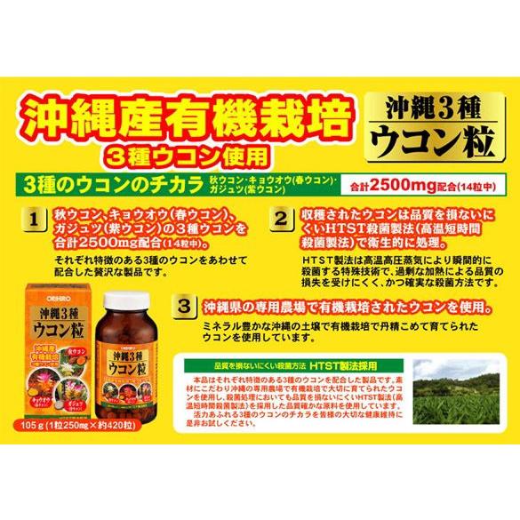 沖縄３種ウコン粒｜オリヒロ｜420粒｜お買得24個セットも販売中｜秋ウコン・紫ウコン配合｜juujiya｜02