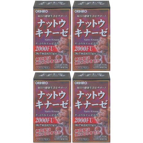 ナットウキナーゼ｜オリヒロ｜60粒入×4個セット｜納豆菌培養