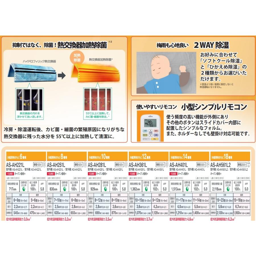 富士通ゼネラルエアコン ノクリア As Ah221l 6畳用100v 法人 個人事業主 店舗様限定 北海道 沖縄及び離島は 別途送料かかります As Ah221l 住設オンデマンド 通販 Yahoo ショッピング