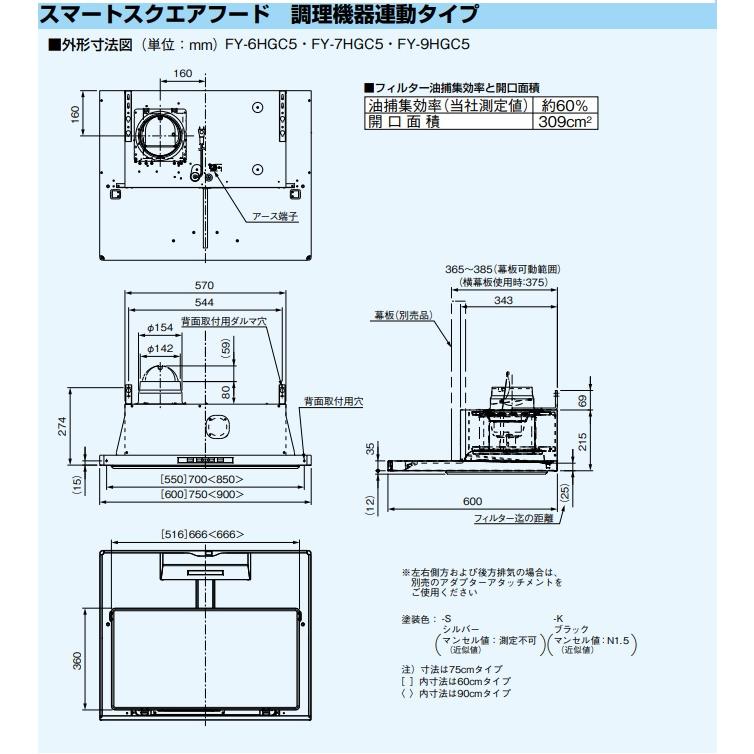 Panasonic（パナソニック） 【FY-9HGC5-S】PANASONICレンジフード