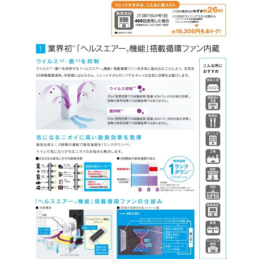 三菱電機（MITSUBISHI ELECTRIC） 【JT-SB116MN-W】三菱ジェットタオル