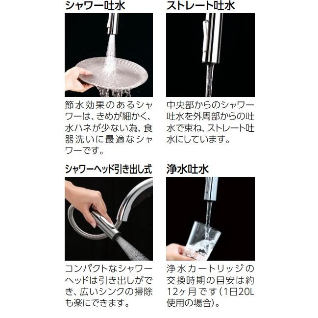 KVK KM6092SCEC KVKビルトイン浄水器用シングルシャワー付混合栓(W