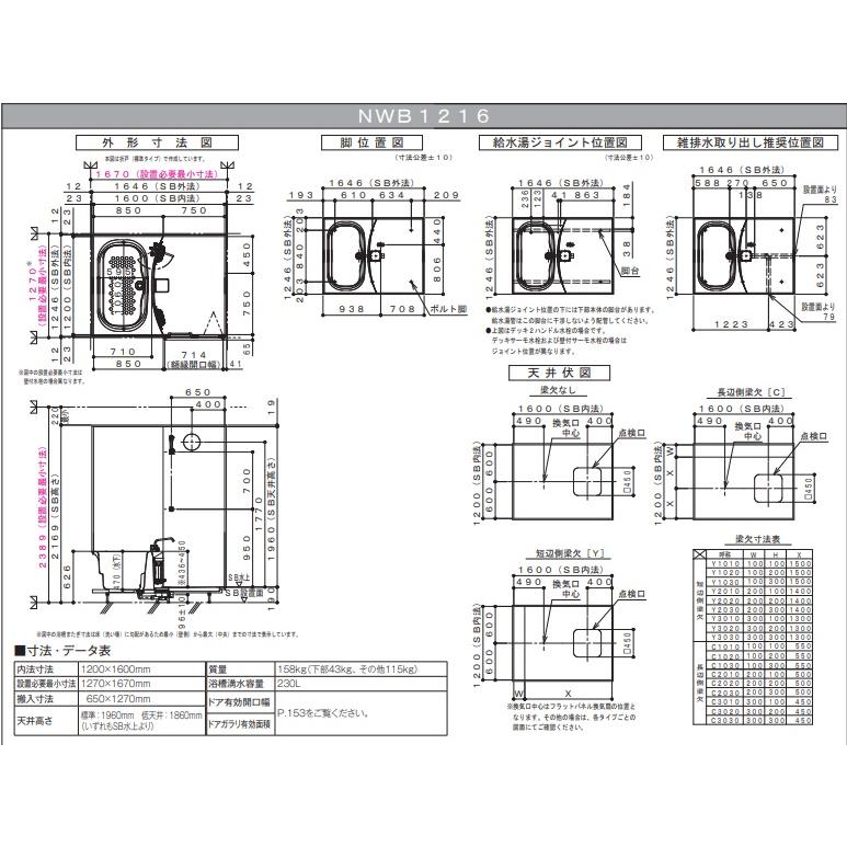 ハウステック 【NWB1216】ハウステックリフォームタイプ集合用 ハウステック 【NWB1216】ハウステックリフォームタイプ集合用