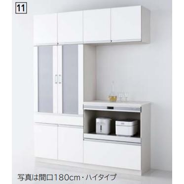 ホワイト キッチンカウンター 食器棚 収納棚 クリナップ ラクエラ クリナップラクエラ食器棚 カップボード+ハイフロア
