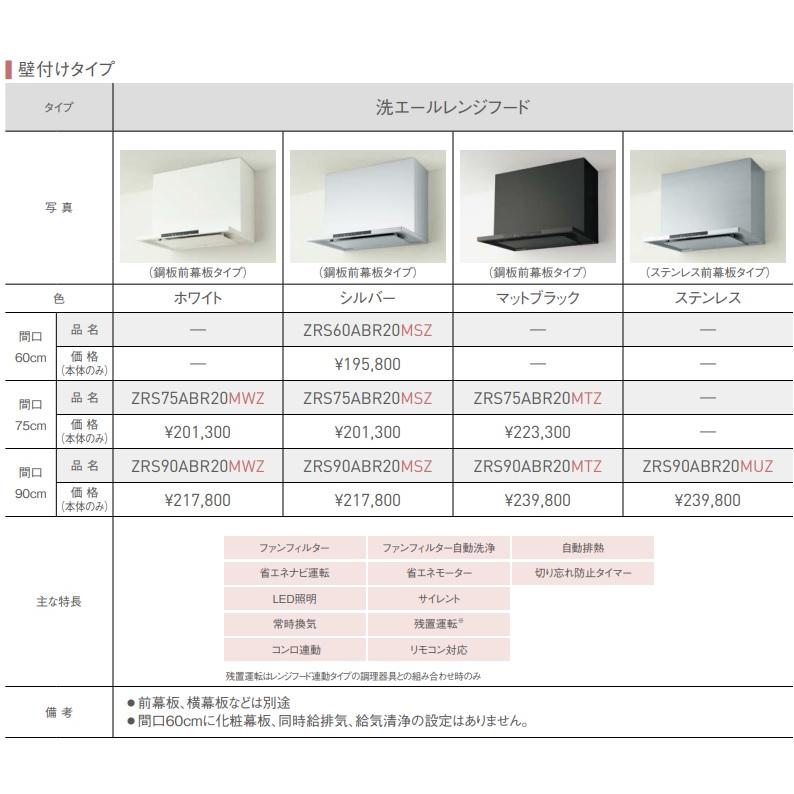 クリナップ クリナップ洗エールレンジフードW=90cmシルバー色