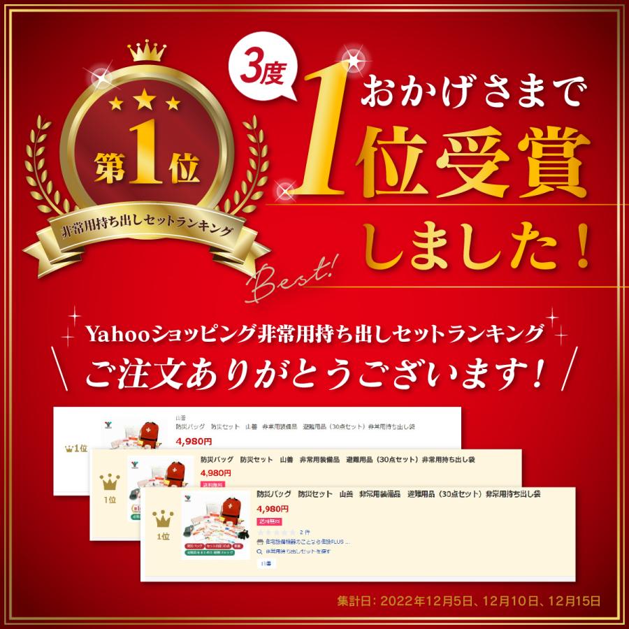配送不可★店頭受取のみ★山善　防災バッグ30　防災セット　軽量　安心　リュック　非常用装備品　避難用品（30点セット）　BBG-30R　（YBG-30R）　YAMAZEN | 山善 | 08