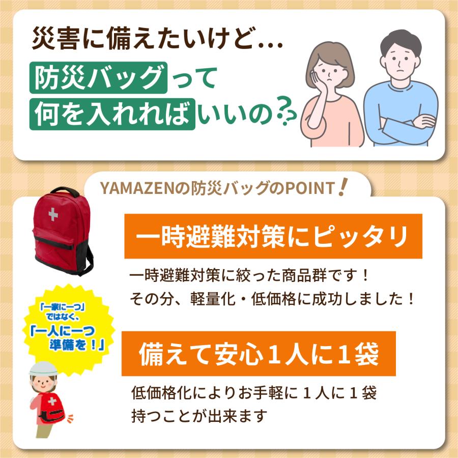 配送不可★店頭受取のみ★山善　防災バッグ30　防災セット　軽量　安心　リュック　非常用装備品　避難用品（30点セット）　BBG-30R　（YBG-30R）　YAMAZEN | 山善 | 04