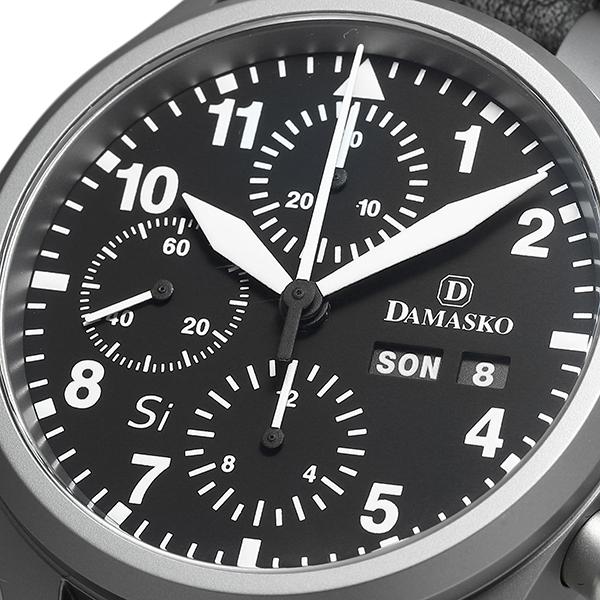 ダマスコ ユーロファイターモデル 腕時計 DAMASKO DC56 SI L ブラック 黒｜jw-hata｜02