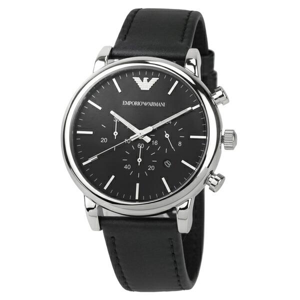 EMPORIO ARMANI エンポリオアルマーニ ルイージ 腕時計 LUIGI AR1828 ブラック 新品電池で安心出荷 : ハタ貴金属 ...