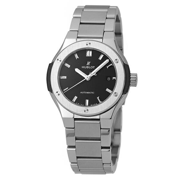 ウブロ クラシックフュージョン チタニウム ブレスレット 腕時計 HUBLOT 585.NX.1170.NX ブラック 黒