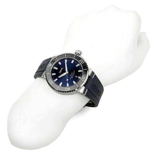 オリス アクイス デイト 腕時計 ORIS 01 733 7730 4135-07 4 24 65EB ブルーの画像
