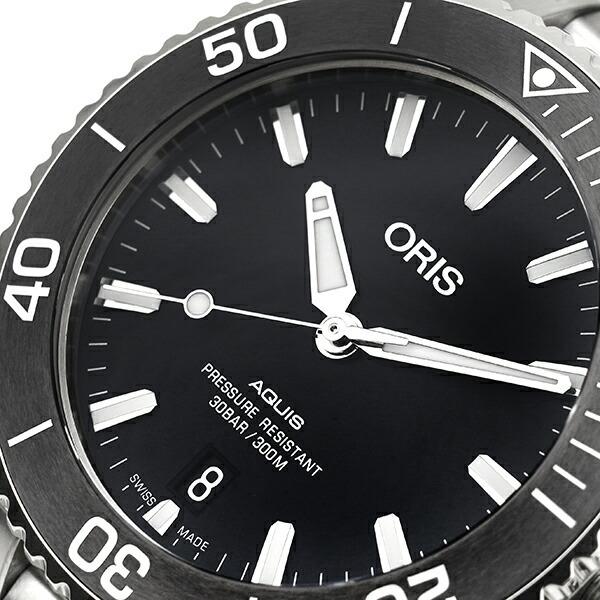 オリス アクイス デイト 腕時計 ORIS 01 733 7732 4124-07 8 21 05EB ブラック 黒の画像
