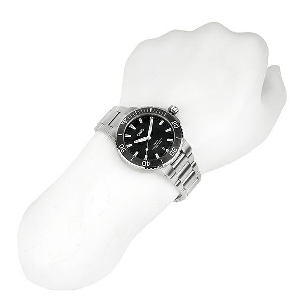 オリス アクイス デイト 腕時計 ORIS 01 733 7732 4124-07 8 21 05EB ブラック 黒の画像