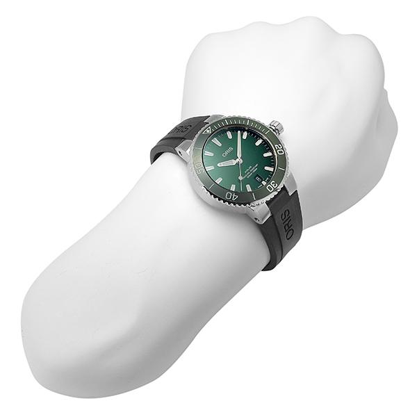 【メール便】 オリス アクイス デイト 腕時計 ORIS 01 733 7732 4157-07 4 21 64FC グリーン 緑 【RIZ3957461646】(140400円)