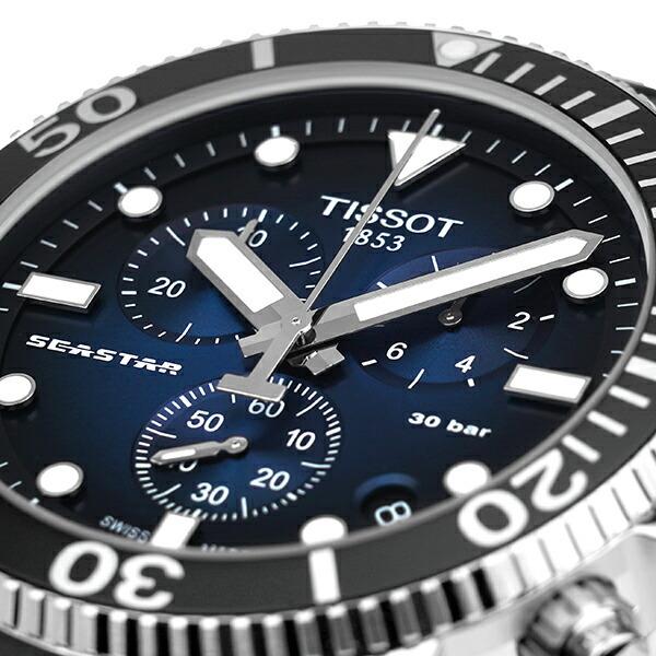 ティソ シースター1000 クロノグラフ 腕時計 TISSOT T120.417.17.041.00 ブルーグラデーション 新品電池で安心出荷の画像