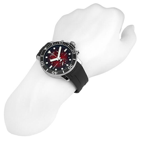 ティソ シースター1000 クォーツ クロノグラフ 腕時計 TISSOT T120.417.17.421.00 レッドグラデーション 新品電池で安心出荷の画像