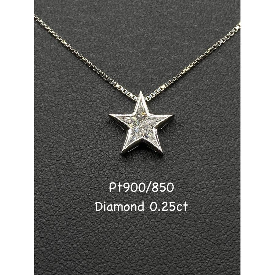 ダイヤモンド 計0.25ct Pt900/850 ネックレス【リフレッシュ