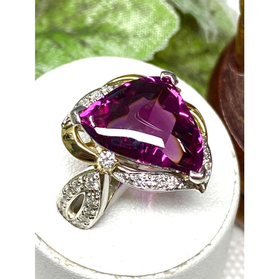 変形バフトップ☆ロードライトガーネット 7.67ct / ダイヤモンド 計  