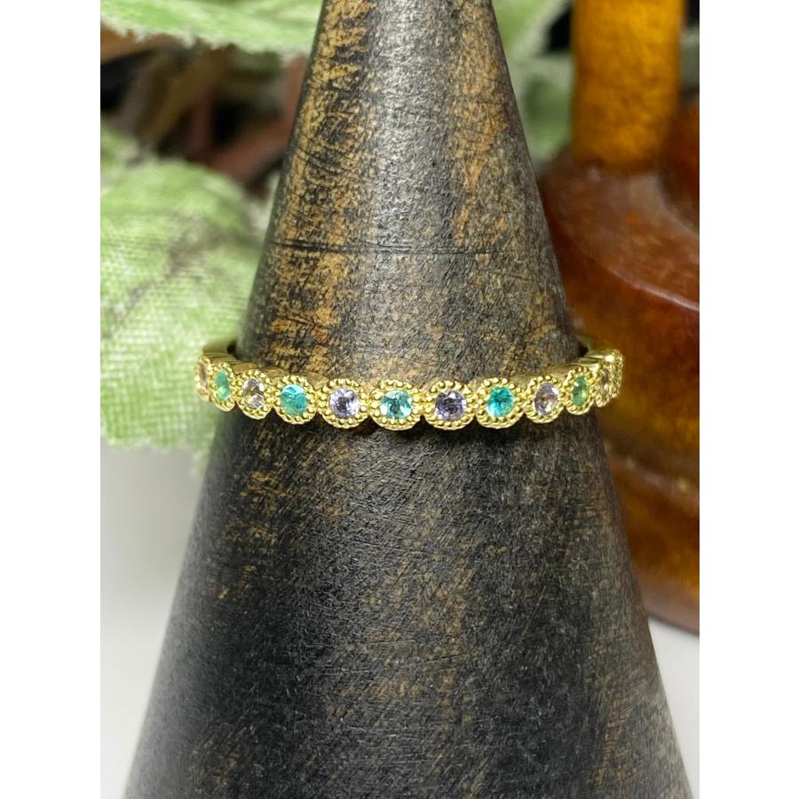 新品】パライバトルマリン 計0.06ct / タンザナイト 計0.09ct K18 