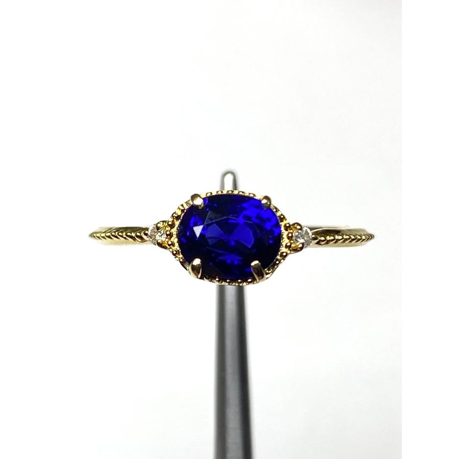 サファイア 1.155ct / ダイヤモンド 計0.02ct K18 リング【OKR00010 