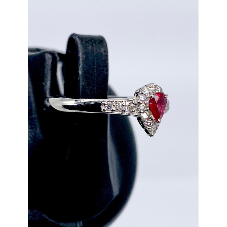 新品】非加熱ピジョンブラッドルビー 0.21ct / ダイヤモンド 計0.18ct 