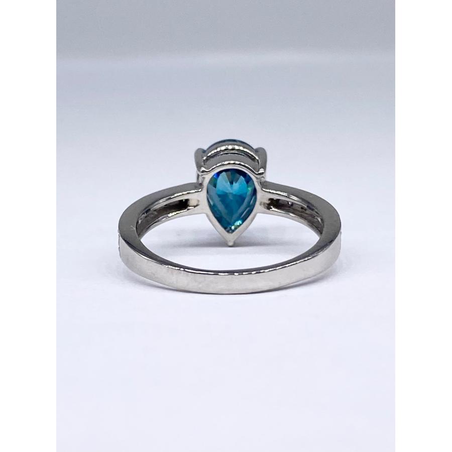ブルージルコン 3.49ct / ダイヤモンド 計0.20ct Pt900 リング 