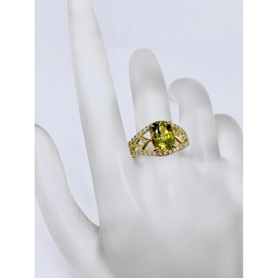 トルマリン 2.59ct / ダイヤモンド 計0.38ct K18 リング【リフレッシュ 