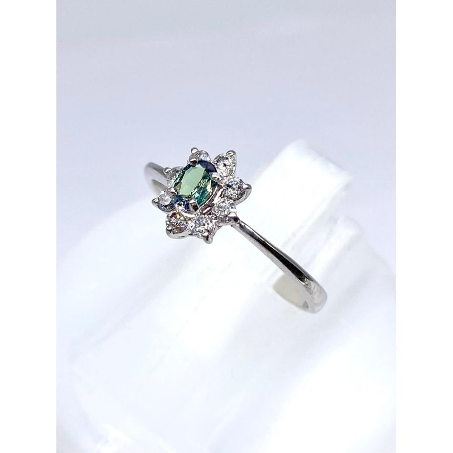 アレキサンドライト 0.1ct / ダイヤモンド 計0.2ct Pt900 リング
