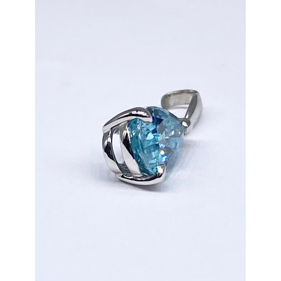 ブルージルコン 1.488ct Pt900 ペンダントトップ【リフレッシュメント 