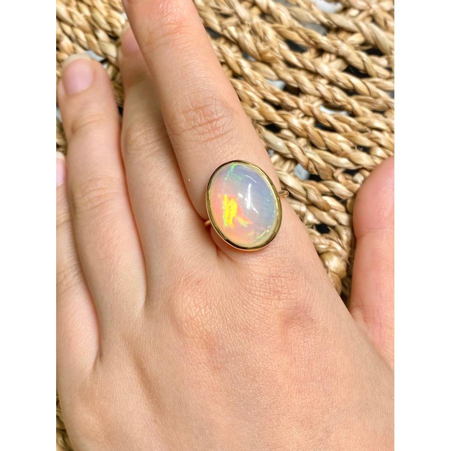 新品】オパール 8.52ct K18 リング【3日以内返品可（※カード/キャリア 