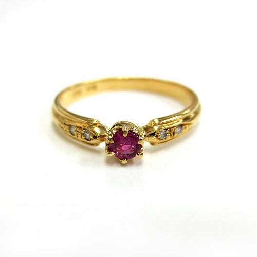 4℃ 4℃ K18 ルビー ダイヤ0.04ct リング : SecretBase河原宝飾 4℃ 4℃ K18 ルビー ダイヤ0.04ct リング : SecretBase河原宝飾